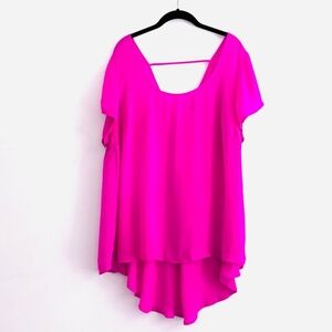 TORRID Vibrant Pink Blouse Fushia Hi-low Design